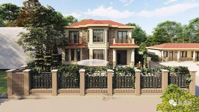 湖南帶配房的二層農(nóng)村自建房案例，簡(jiǎn)歐風(fēng)格