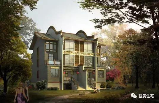 幾款徽派風(fēng)格別墅效果圖片，白墻灰瓦馬頭墻