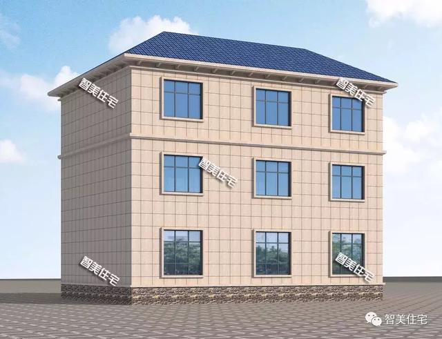 14.6×12.3米三層別墅效果圖片，帶堂屋設(shè)計