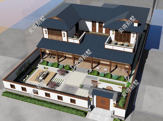 2款庭院式別墅設(shè)計(jì)方案及圖片，這樣建造漂亮的合院別墅