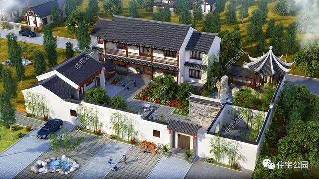 18套帶庭院的中式別墅民宅設(shè)計(jì)，自建房、民宿都可以用