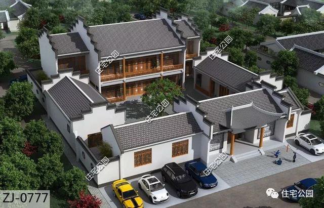 18套帶庭院的中式別墅民宅設(shè)計(jì)，自建房、民宿都可以用