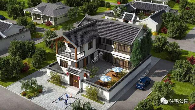 18套帶庭院的中式別墅民宅設(shè)計(jì)，自建房、民宿都可以用