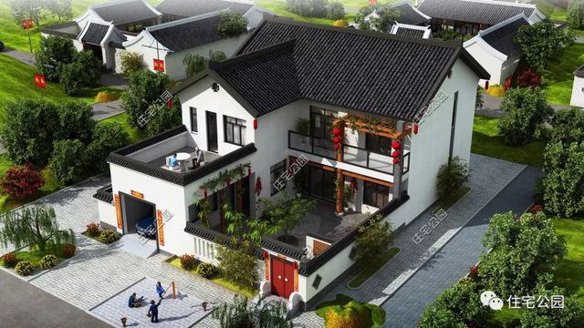 18套帶庭院的中式別墅民宅設(shè)計(jì)，自建房、民宿都可以用