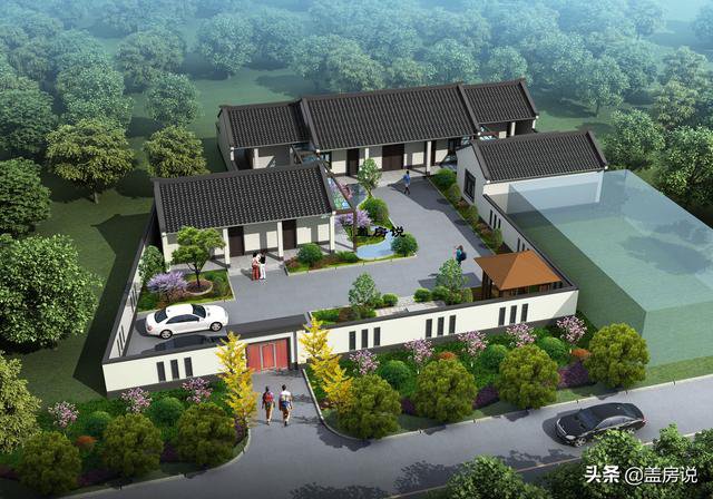 一層中式花園仿古住宅效果圖片和戶型圖，中國傳統(tǒng)精髓