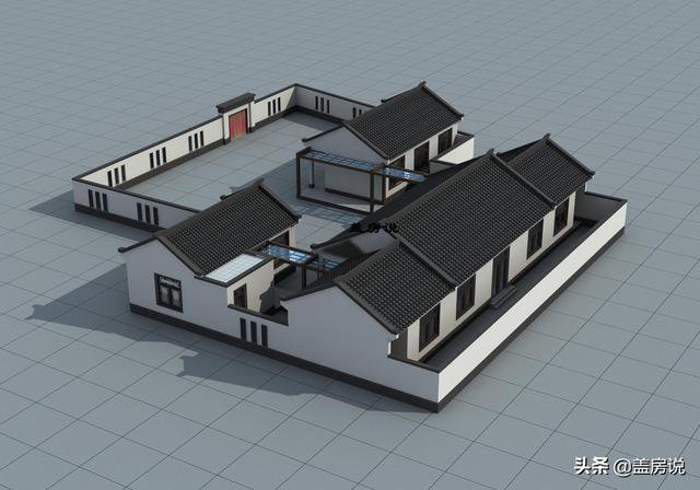 一層中式花園仿古住宅效果圖片和戶型圖，中國傳統(tǒng)精髓