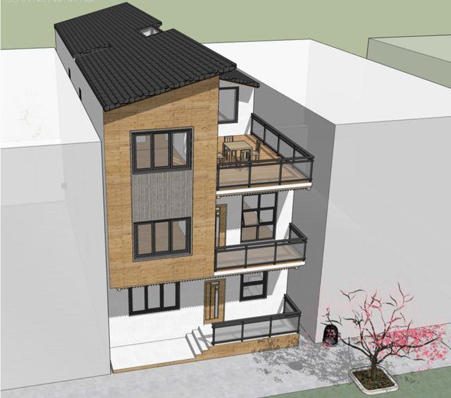 開間7.8米民房設(shè)計，一層還設(shè)計上了商鋪，商住兩用