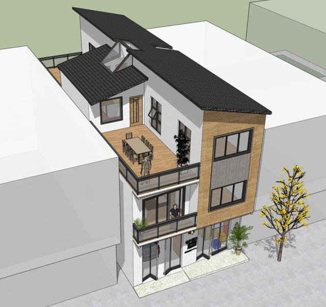 開間7.8米民房設(shè)計，一層還設(shè)計上了商鋪，商住兩用