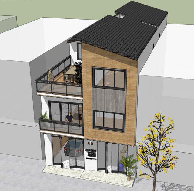 開間7.8米民房設(shè)計，一層還設(shè)計上了商鋪，商住兩用