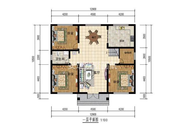 141平的一層漂亮?xí)r尚平房住宅圖片及戶型圖，20萬全部做好