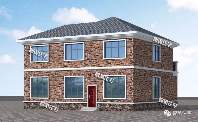 12.8×12米二層美式鄉(xiāng)村住宅戶(hù)型，主體24萬(wàn)左右