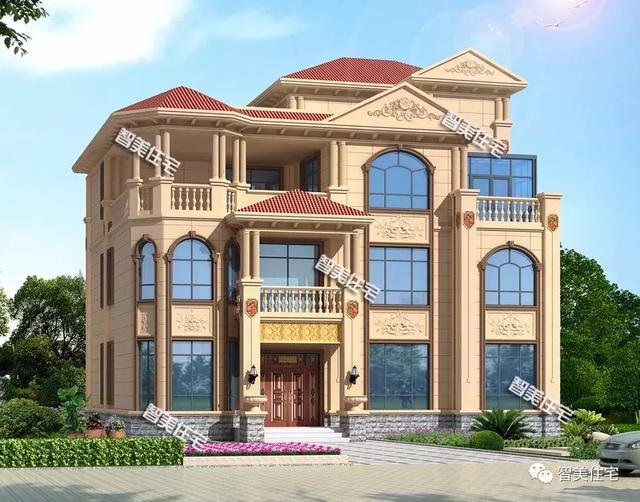 16×13.8米豪華三層半別墅豪宅戶型圖，還帶電梯