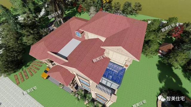 16×13.8米豪華三層半別墅豪宅戶型圖，還帶電梯