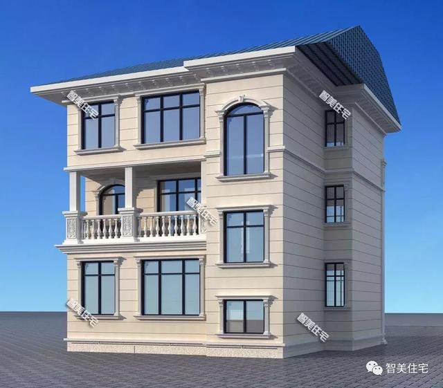 鄉(xiāng)村9.8×11.2米自建住宅方案戶型圖，配色適合農(nóng)村