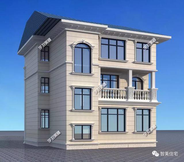 鄉(xiāng)村9.8×11.2米自建住宅方案戶型圖，配色適合農(nóng)村