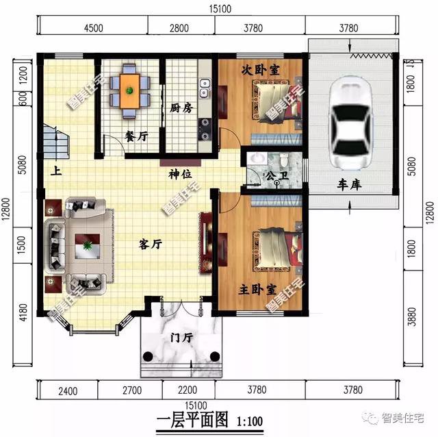 2款帶車庫(kù)的農(nóng)村住宅方案圖，外觀圖片適合鄉(xiāng)村建