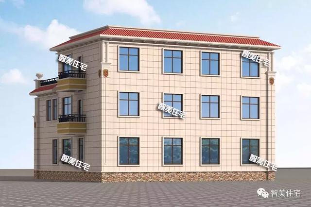 16×16.8米三層兄弟雙拼自建房，平頂設(shè)計戶型