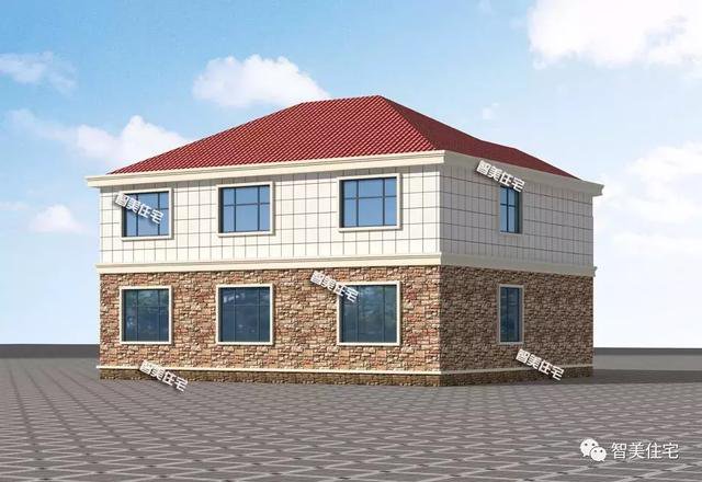 14.2×12.8米二層新民居設(shè)計圖，河南客戶私人定制