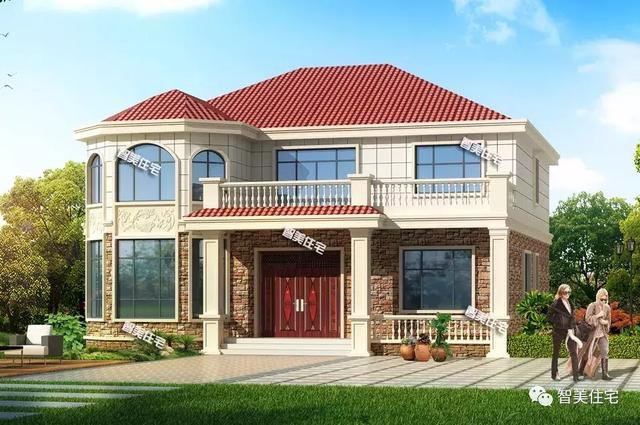 14.2×12.8米二層新民居設(shè)計圖，河南客戶私人定制