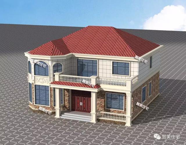 14.2×12.8米二層新民居設(shè)計圖，河南客戶私人定制