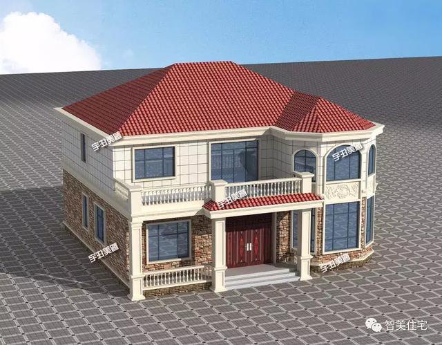 14.2×12.8米二層新民居設(shè)計圖，河南客戶私人定制