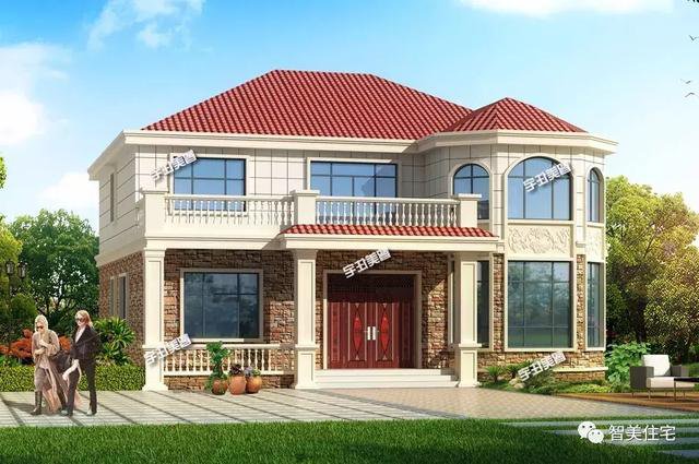 14.2×12.8米二層新民居設(shè)計圖，河南客戶私人定制