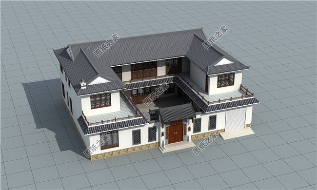 最新款的農(nóng)村自建中式二層四合院別墅設(shè)計(jì)圖