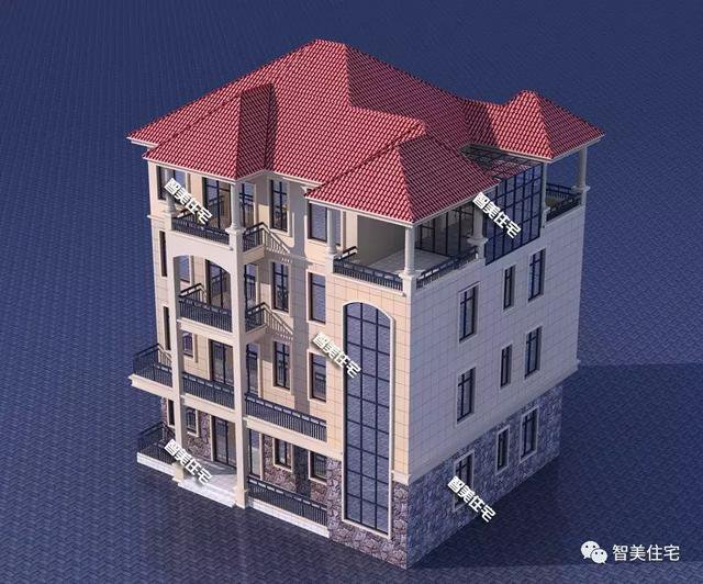 15.8×12.8米農(nóng)村四層民房設(shè)計(jì)，外觀超大氣