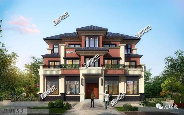 開間16米進深12歐式高端三層住宅戶型圖，看到的人都羨慕