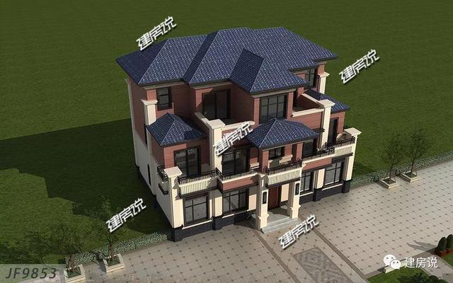 開間16米進深12歐式高端三層住宅戶型圖，看到的人都羨慕