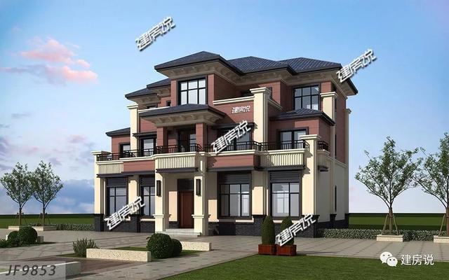 開間16米進深12歐式高端三層住宅戶型圖，看到的人都羨慕