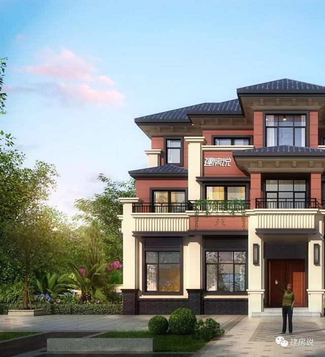 開間16米進深12歐式高端三層住宅戶型圖，看到的人都羨慕