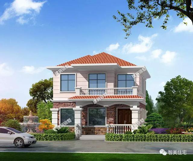 15萬主體的二層小面寬新農(nóng)村住宅戶型圖，造價低還實用