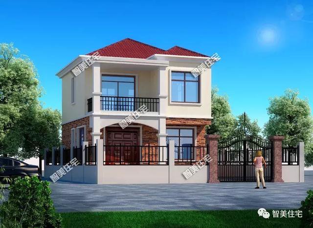 15萬主體的二層小面寬新農(nóng)村住宅戶型圖，造價低還實用