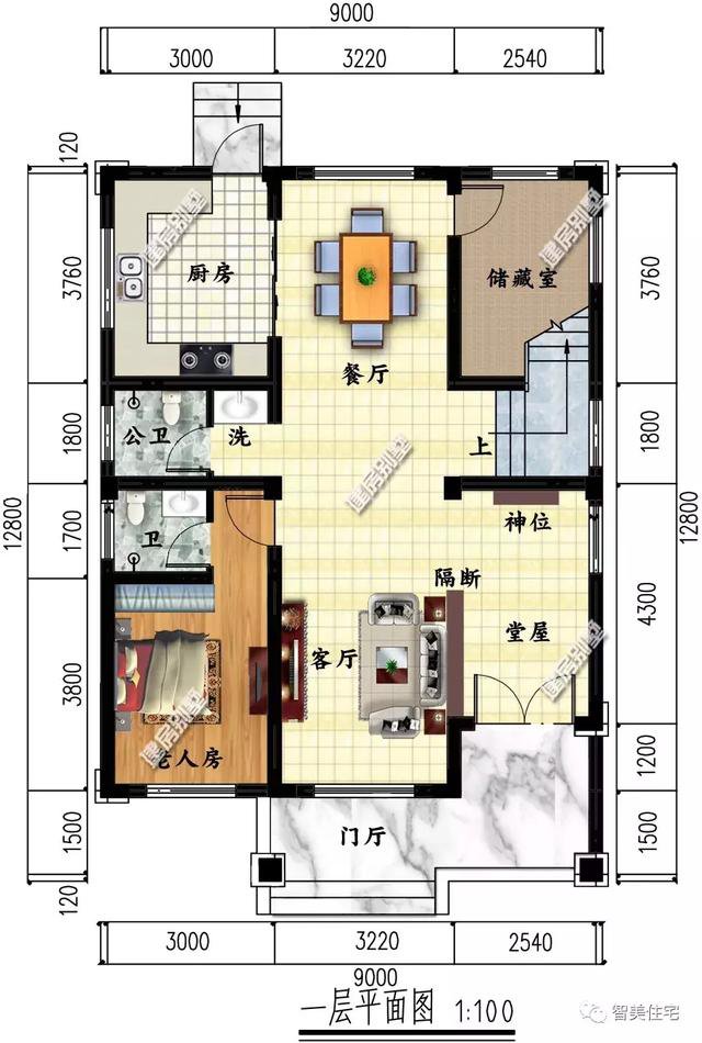 15萬主體的二層小面寬新農(nóng)村住宅戶型圖，造價低還實用