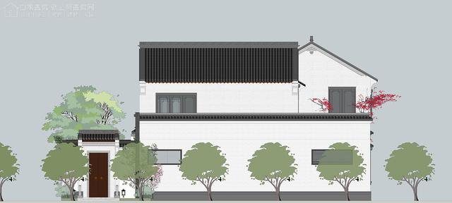 帶中式小院的農村住宅戶型圖，住進去肯定很愜意