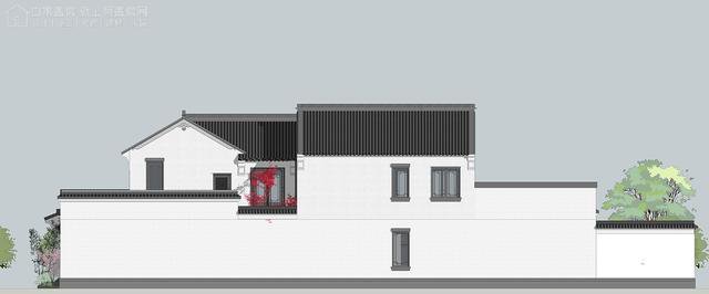 帶中式小院的農村住宅戶型圖，住進去肯定很愜意