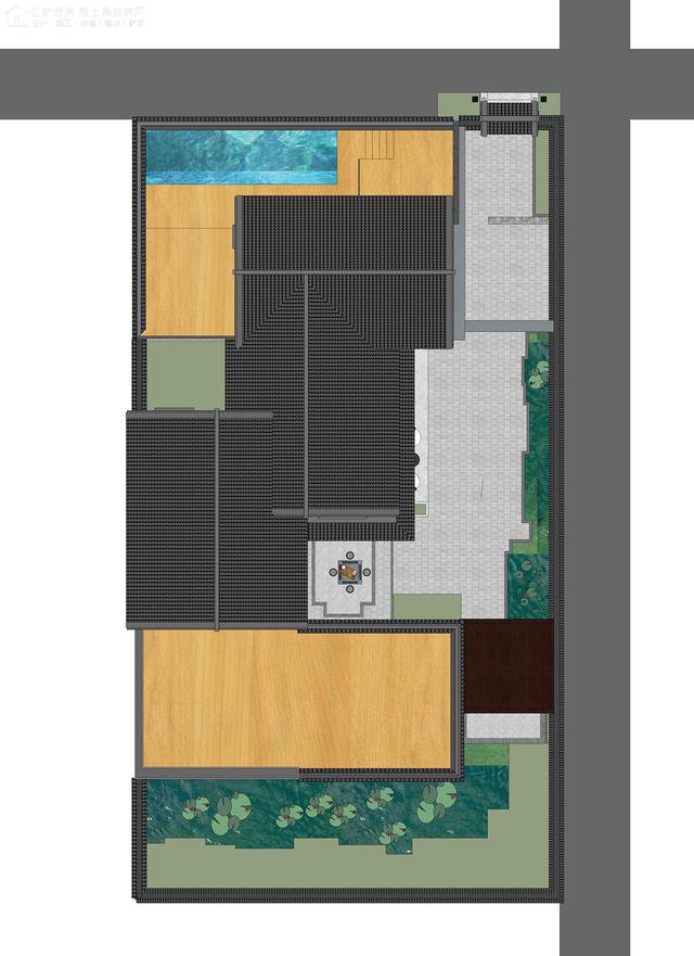 帶中式小院的農村住宅戶型圖，住進去肯定很愜意