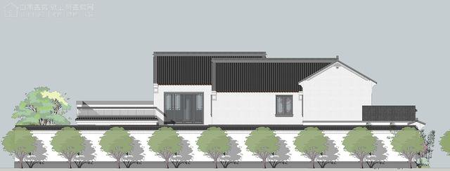 帶中式小院的農村住宅戶型圖，住進去肯定很愜意