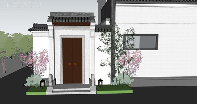 帶中式小院的農村住宅戶型圖，住進去肯定很愜意