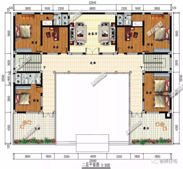 復(fù)古中式合院帶院子的民房戶型圖，中國的精粹