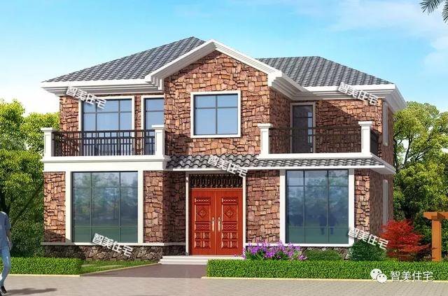 3棟外觀相似的美式別墅設(shè)計(jì)圖，外觀相似，戶型各不同