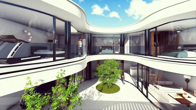 4套帶小院子的農村住宅戶型圖，2款傳統(tǒng)，2款時尚