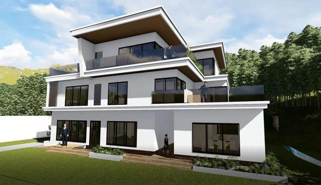 4套帶小院子的農村住宅戶型圖，2款傳統(tǒng)，2款時尚