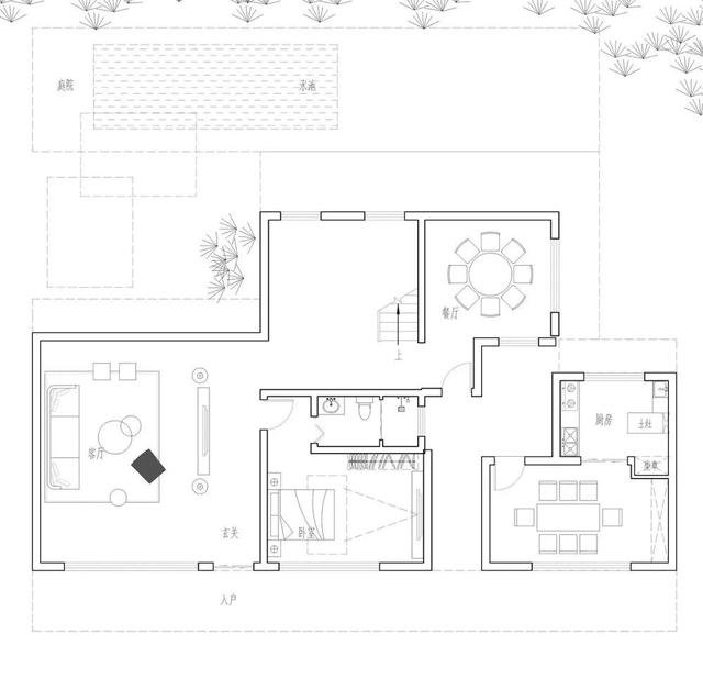 4套帶小院子的農村住宅戶型圖，2款傳統(tǒng)，2款時尚