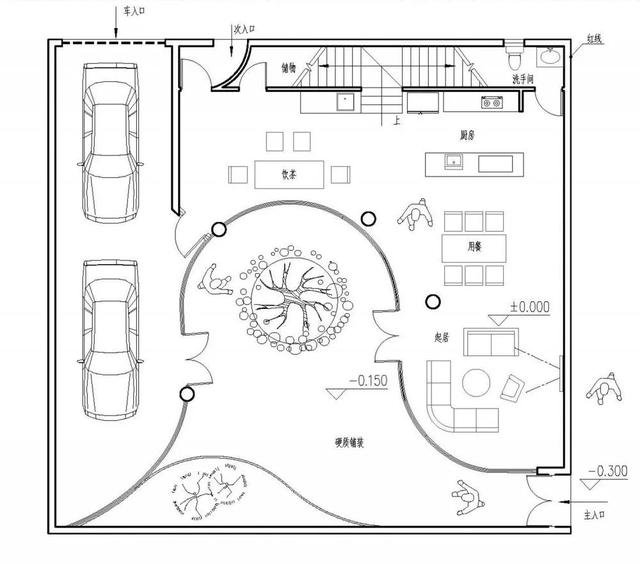 4套帶小院子的農村住宅戶型圖，2款傳統(tǒng)，2款時尚
