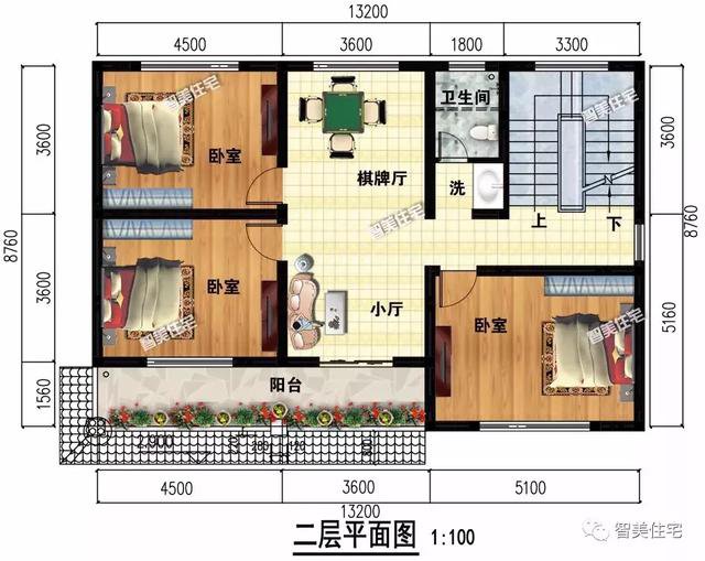 面寬13米的兩層小別墅戶型方案圖，主體20多萬