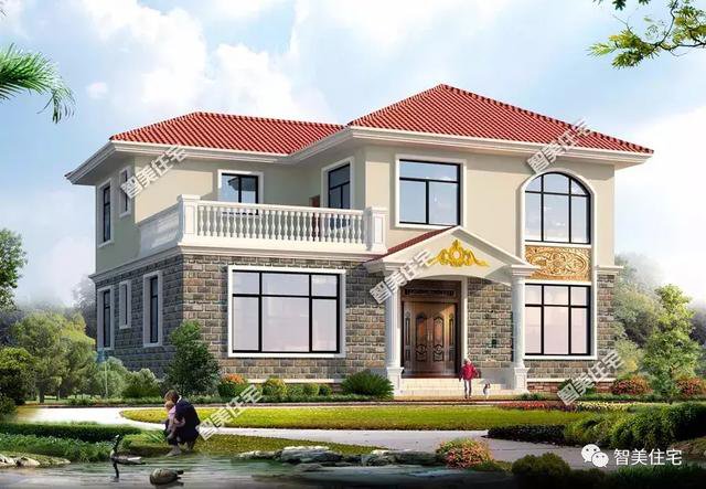 面寬13米的兩層小別墅戶型方案圖，主體20多萬