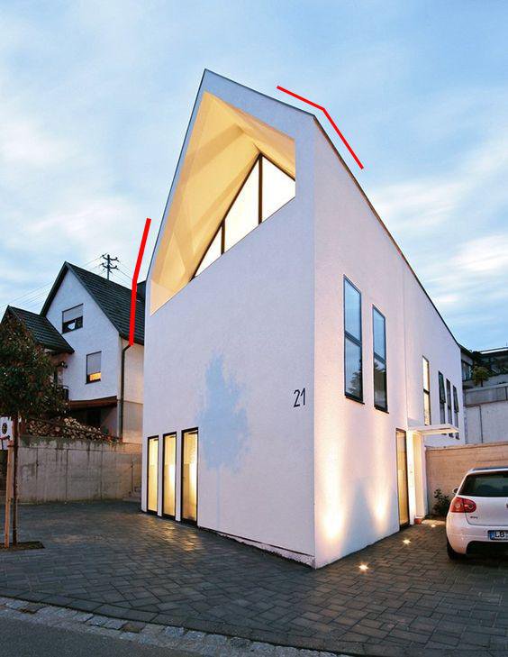 國外屋頂下沉式的農(nóng)村自建房，超薄，好看時尚