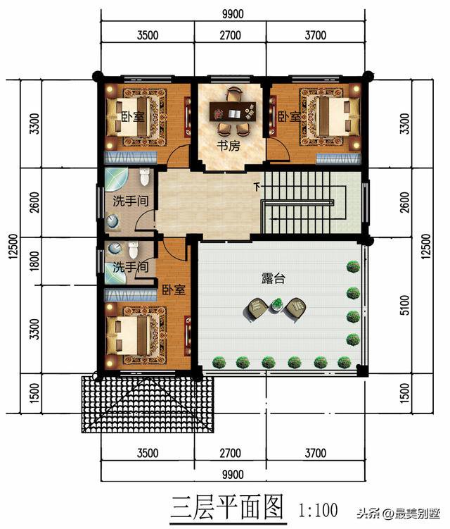 3款120平的簡(jiǎn)歐農(nóng)村房子戶型方案圖，50萬(wàn)預(yù)算足矣